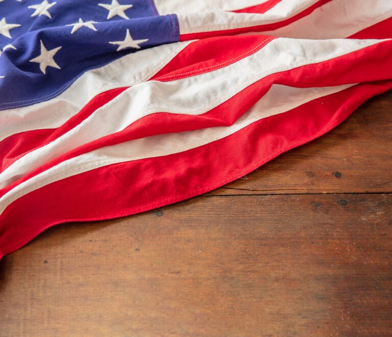 American flag close-up symbolizing the 496 made-in-USA flags used in Branson's 2026 Guinness World Record flag mosaic on Flag Day